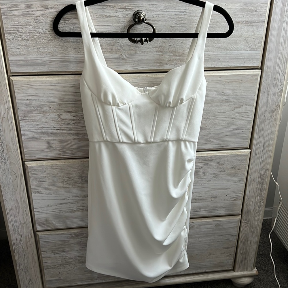 White Zara mini corset dress